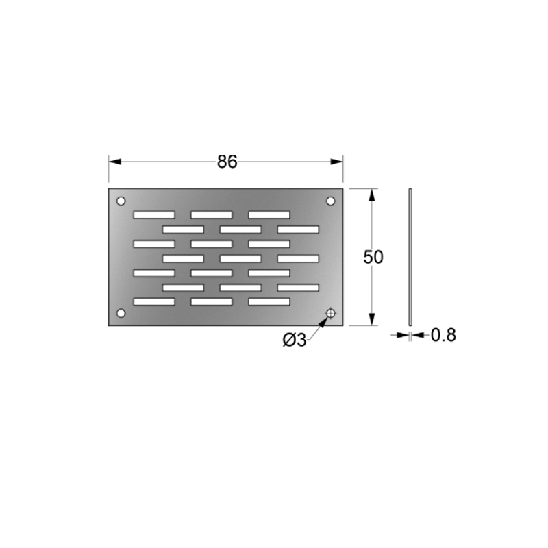 ALUMINIUM FLOOR AIR VENTILATION GRILLE COVER 5x8.6cm / ALUMINIUM